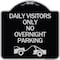 Signmission Day Visitors No Overnight Parking W/ Graphic Heavy-Gauge Aluminum Sign, 18" x 18", BS-1818-24196 A-DES-BS-1818-24196 - alternate 1